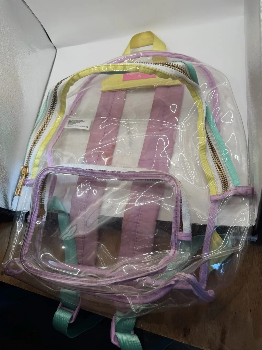 Stoney Clover Lane x Target Clear Mini Backpack Pastel Transparent PVC Bag